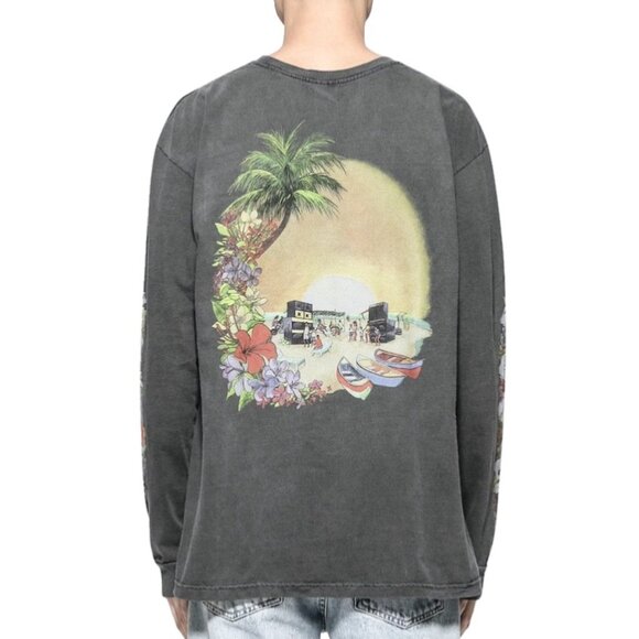 Stussy Hellshire Long Sleeve Tee Men’s XL Gray Dyed Factory Faded Streetwear - Picture 4 of 13